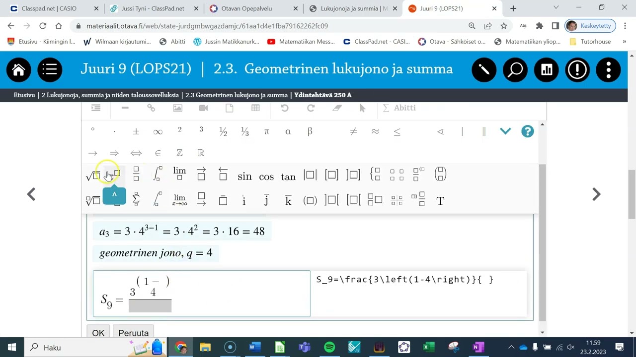 Summamerkintä ja sen käyttö