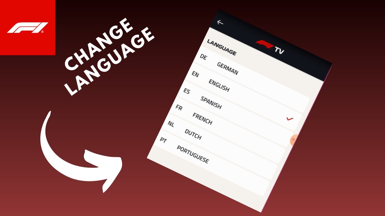 how to change language on f1 tv