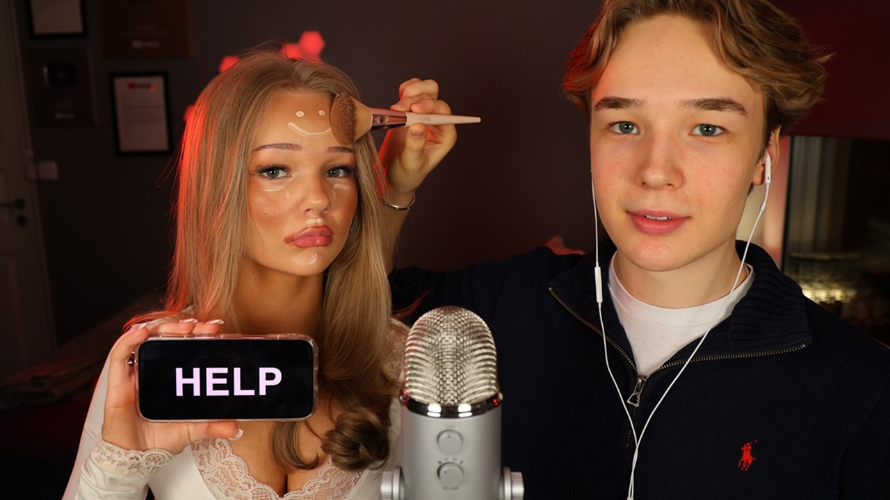 ASMR Doing My Sister's Makeup...