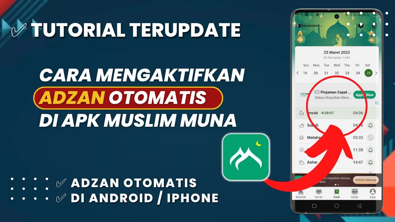 Cara Mengaktifkan Adzan Otomatis di Hp Android dengan Aplikasi Muslim Muna