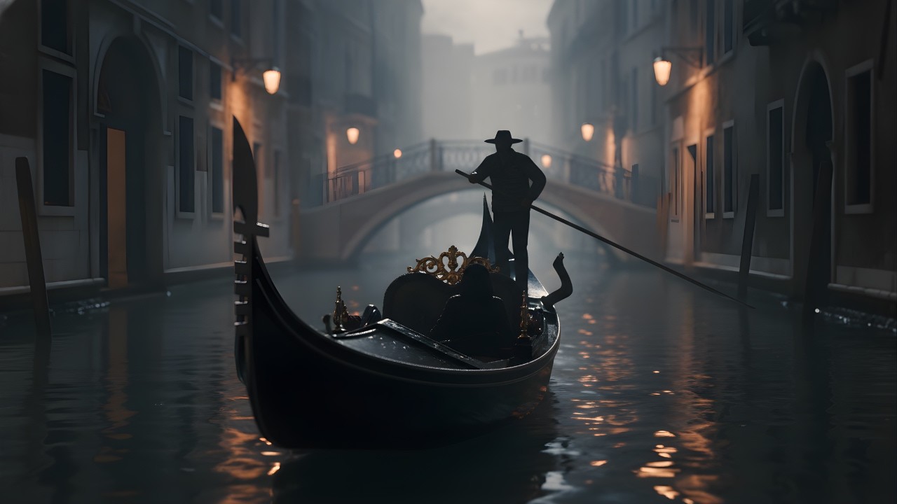 VENICE Gondola Night | Gently Drifting Through Moonlit Canals for Sleep