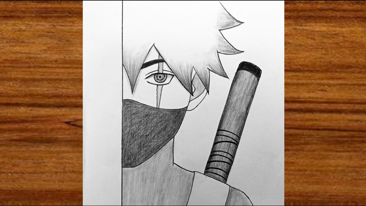 Easy anime drawing | How to draw anime ninja | Anime half face drawing step by step