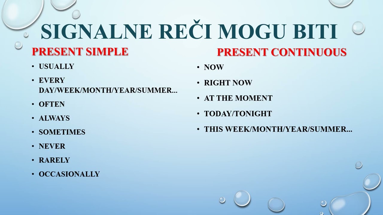 Present Simple / Present Continuous (UOČITE RAZLIKU)