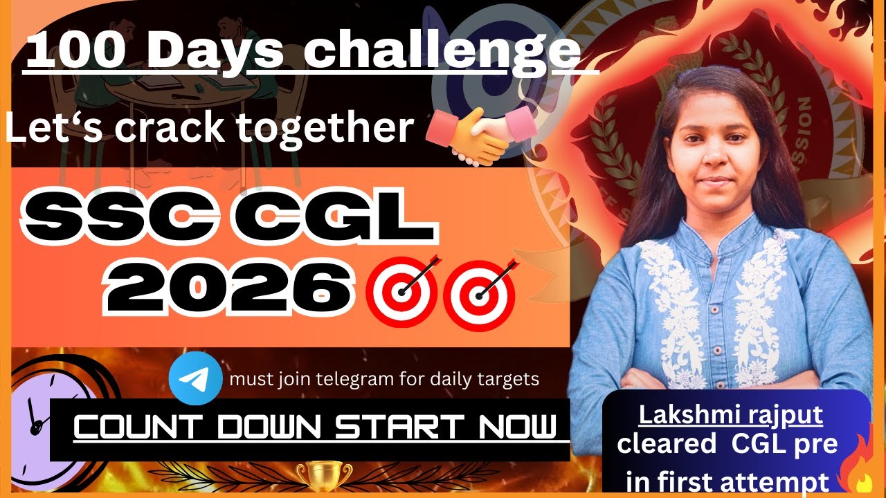 100 days Challange 🎯📚 SSC CGL 2026 🔥🔥 let's crack it together 👊🏻👊🏻 #ssc #motivation 