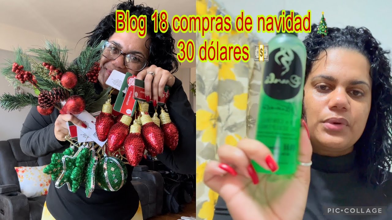 Blog 18 compras para decorar🎄árbol de navidad🎅 con 30 dólares refrescando mis rizos y diligencias