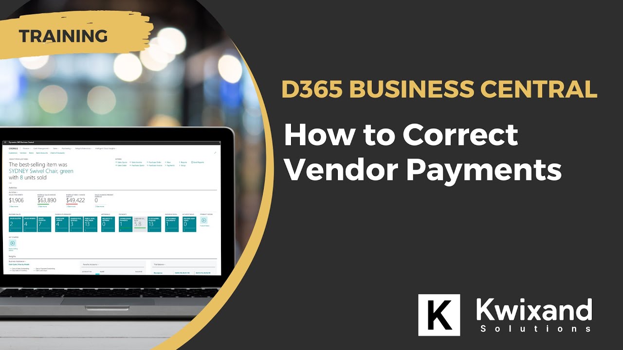 Как исправить платежи поставщикам | Dynamics 365 Business Central