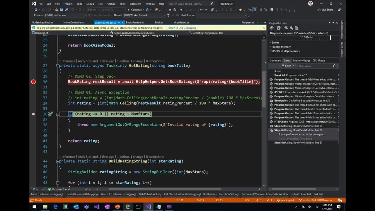 Debugger/Diagnostics Tips & Tricks in Visual Studio 2019 - BRK3025