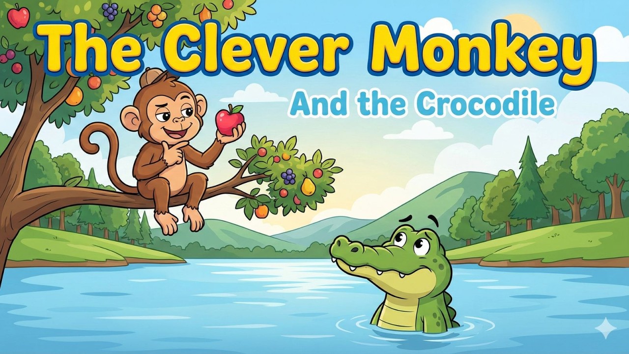 Умная обезьянка и крокодил 🐒🐊 | Поучительная история для детей
