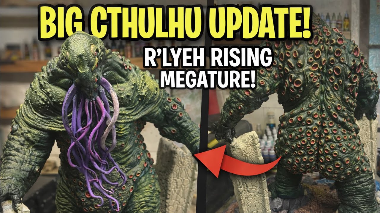 Update on painting Big Thulu 65 aka R’lyeh Rising megature from Cthulhu Death May die