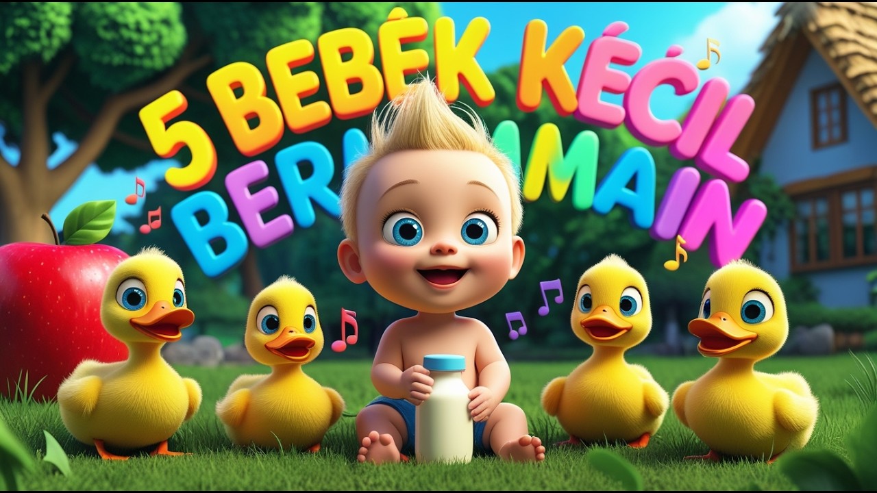 5 BEBEK KECIL BERMAIN - LAGU ANAK BALITA UNTUK BELAJAR DAN BERMAIN | Roman Kids