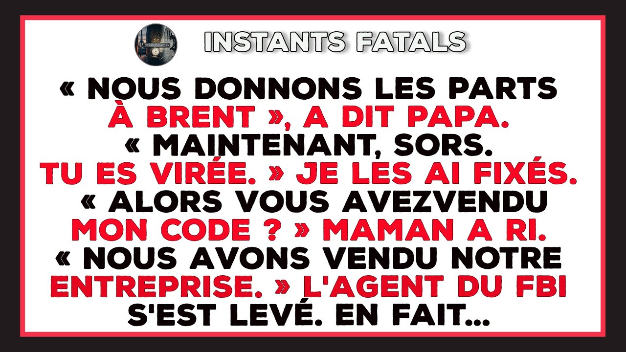 Je Raconte Comment Mes Parents Ont Vendu Mon Entreprise Et M’ont Licencié, Oubliant Le Code.