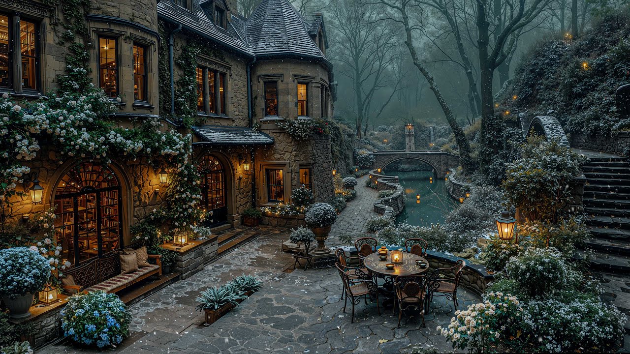 Snowy Garden Cottage ❄️ Dark Academia Study Ambience for Deep Focus, Reading & Quiet Reflection