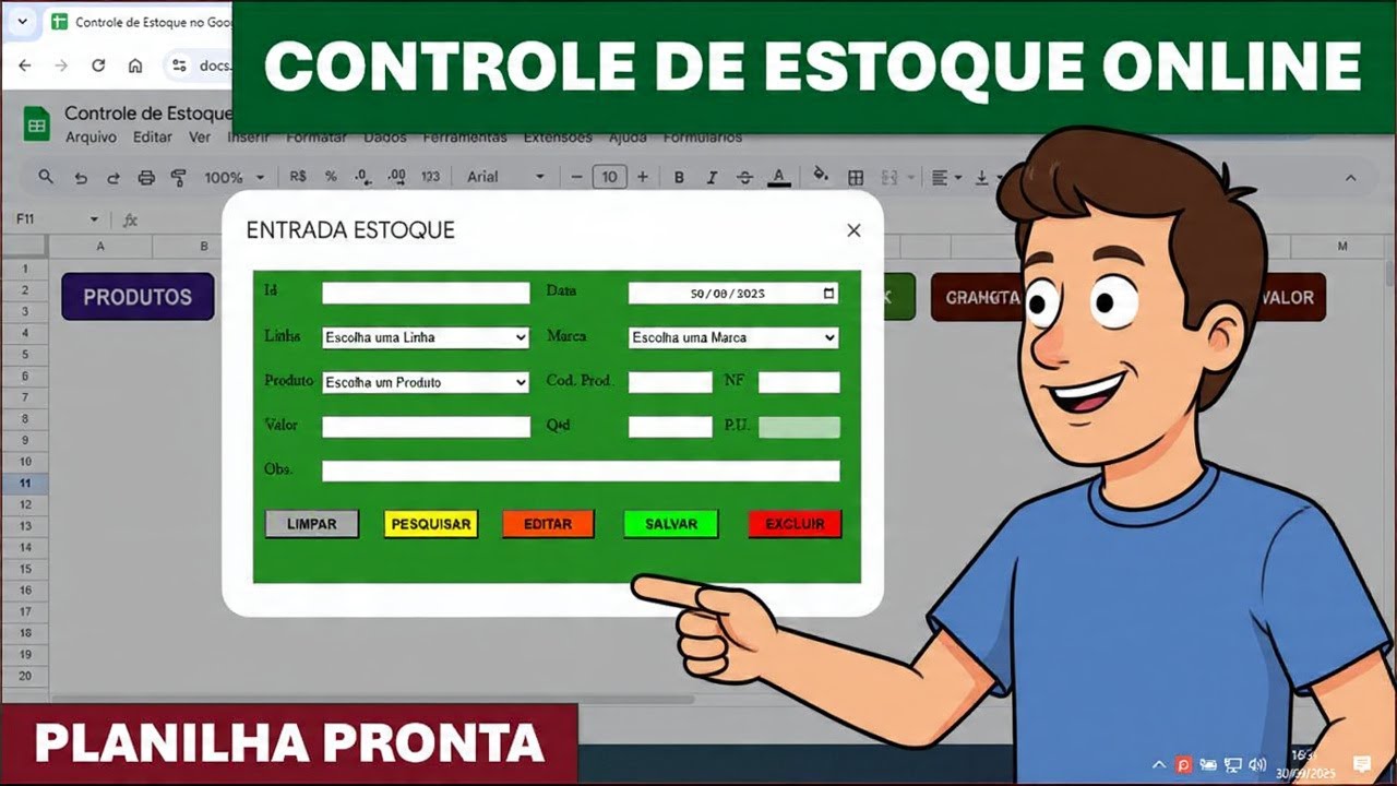 Planilha de Controle de Estoque no Google Sheets | Completa e com Formulários