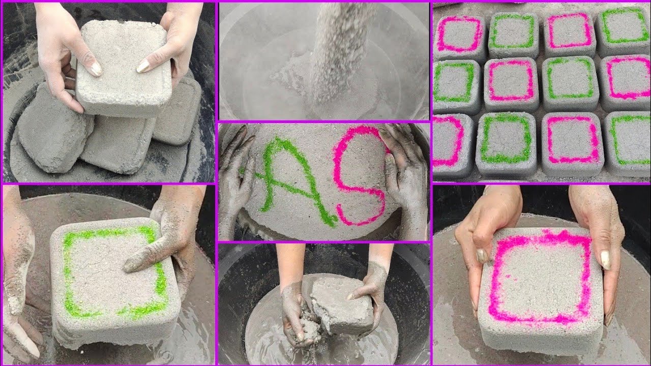 Asmr - Super soft dusty sand cement dry water 💦 crumbling💓💚 HBD Romessa & Sruthi 🎂