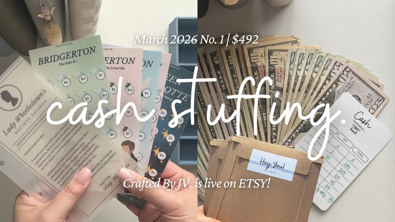 CASH ENVELOPE STUFFING | $492 | March 2026 No. 1 | Crafted By JV. is LIVE on Etsy!