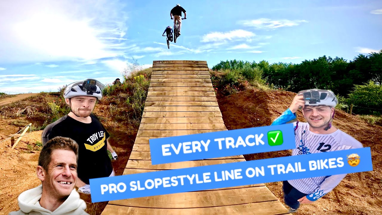 CAN WE GET THROUGH SAM PILGRIMS SLOPESTYLE LINE FIRST TRY ON TRAIL BIKES...TWISTED OAKS BIKEPARK