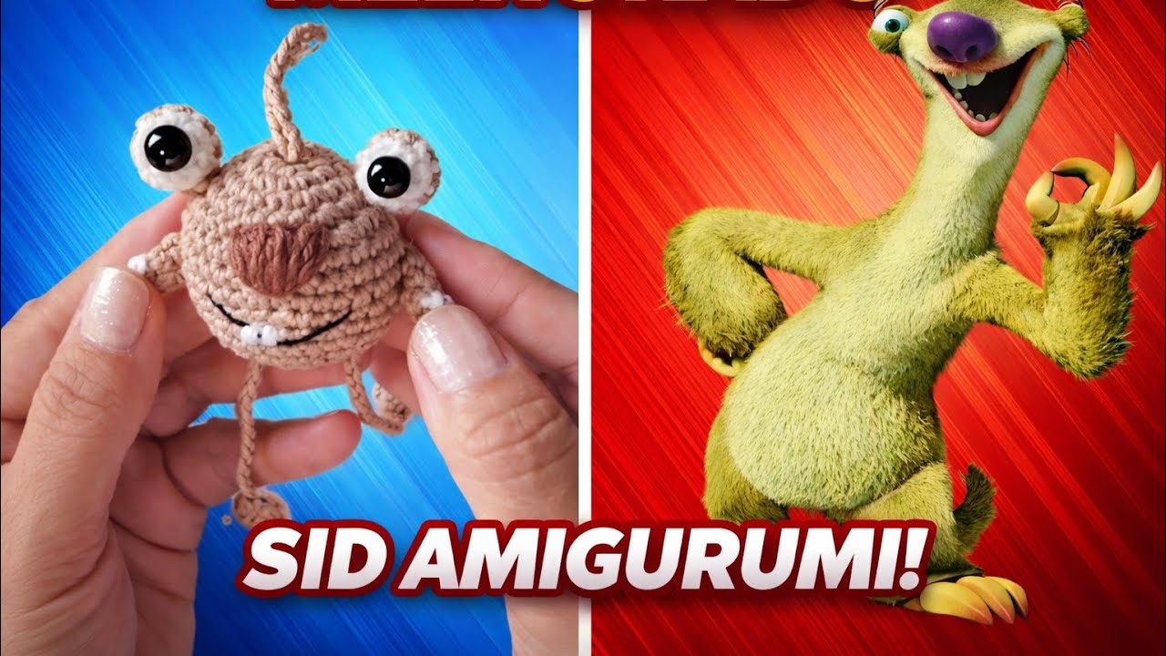 Chaveiro interativo - Sid A era do gelo amigurumis 