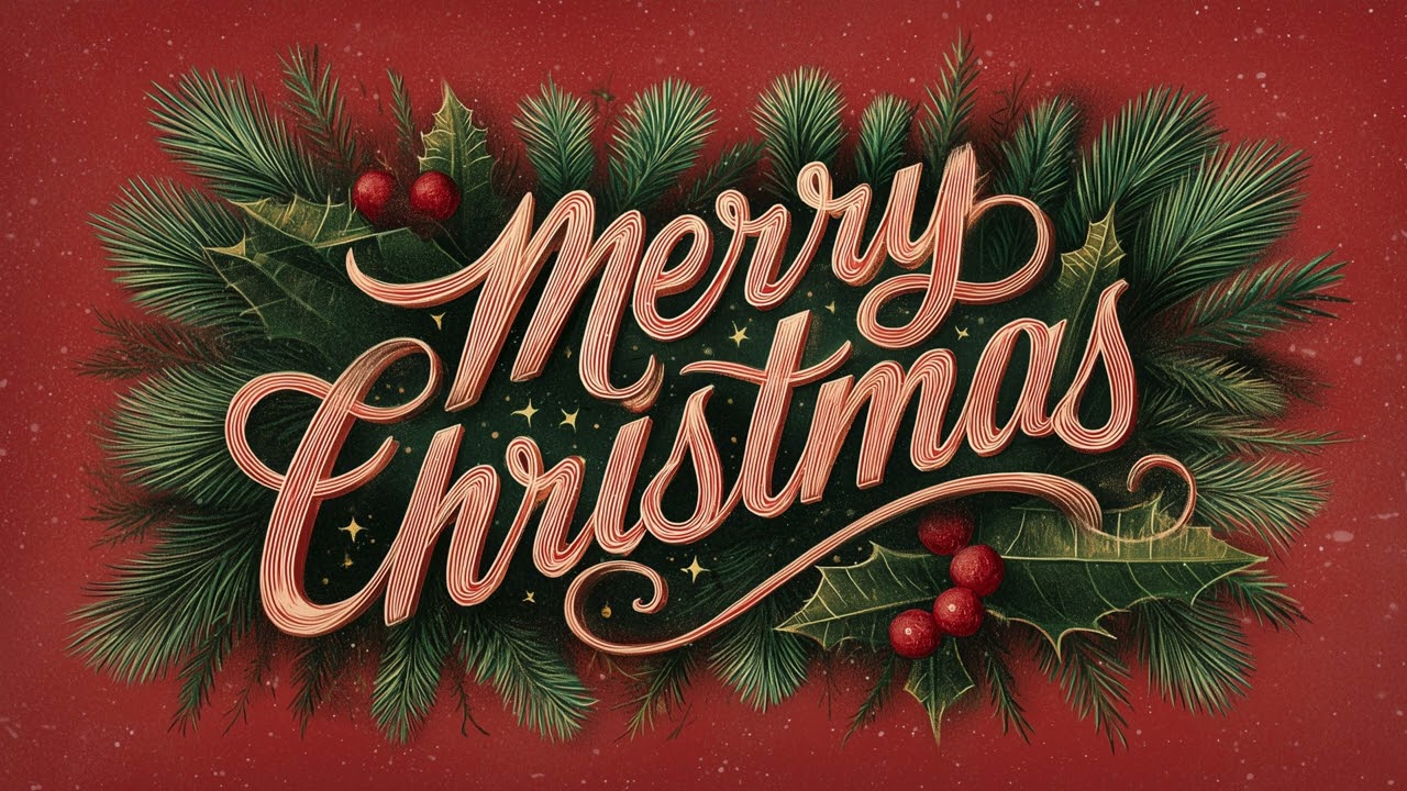 Vintage Christmas TV Art 🎄🎅 Cozy Festive Ambience with Candles, Snow, and Vintage Christmas Decor