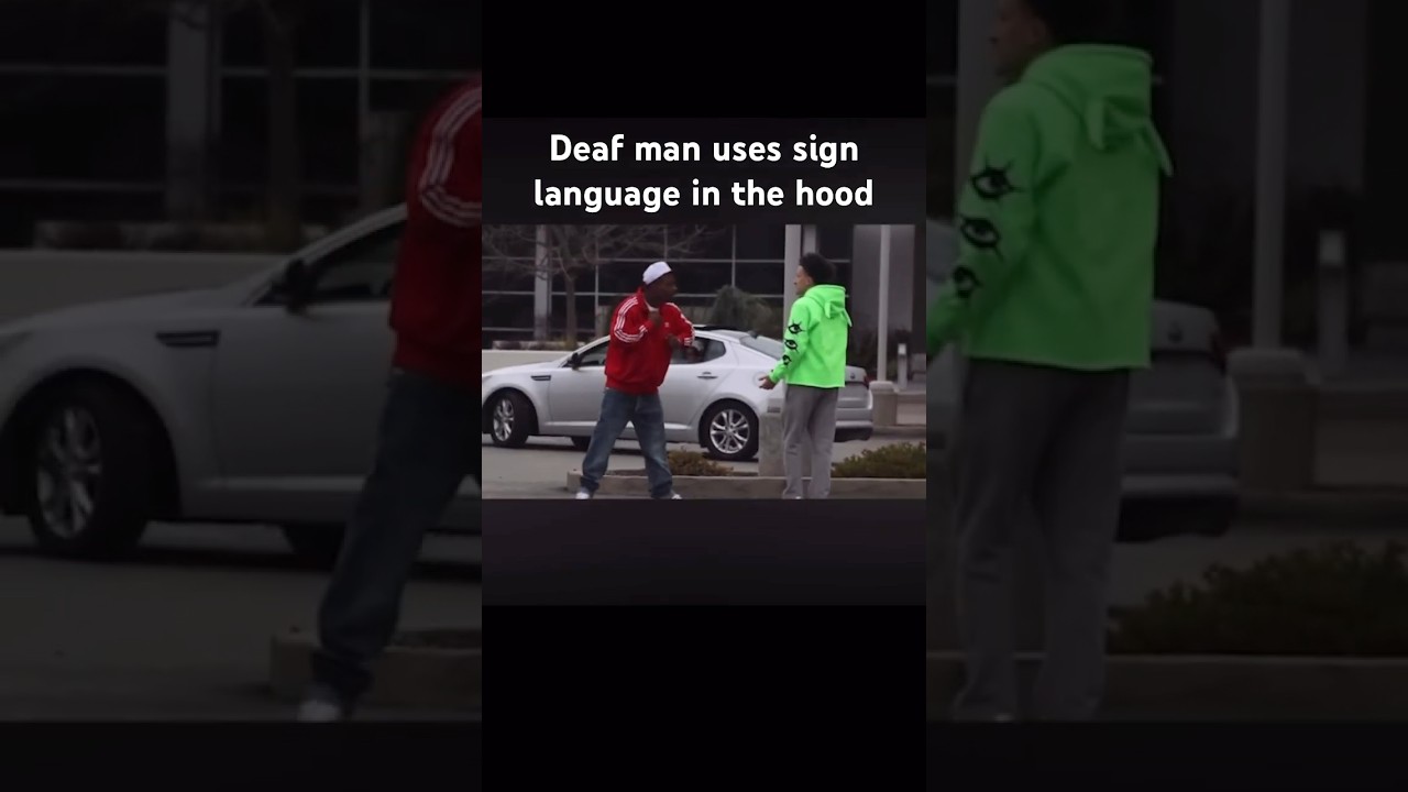 Deaf man uses sign language in the hood Pt.1 @Kjsmooth #hearttouching #funny