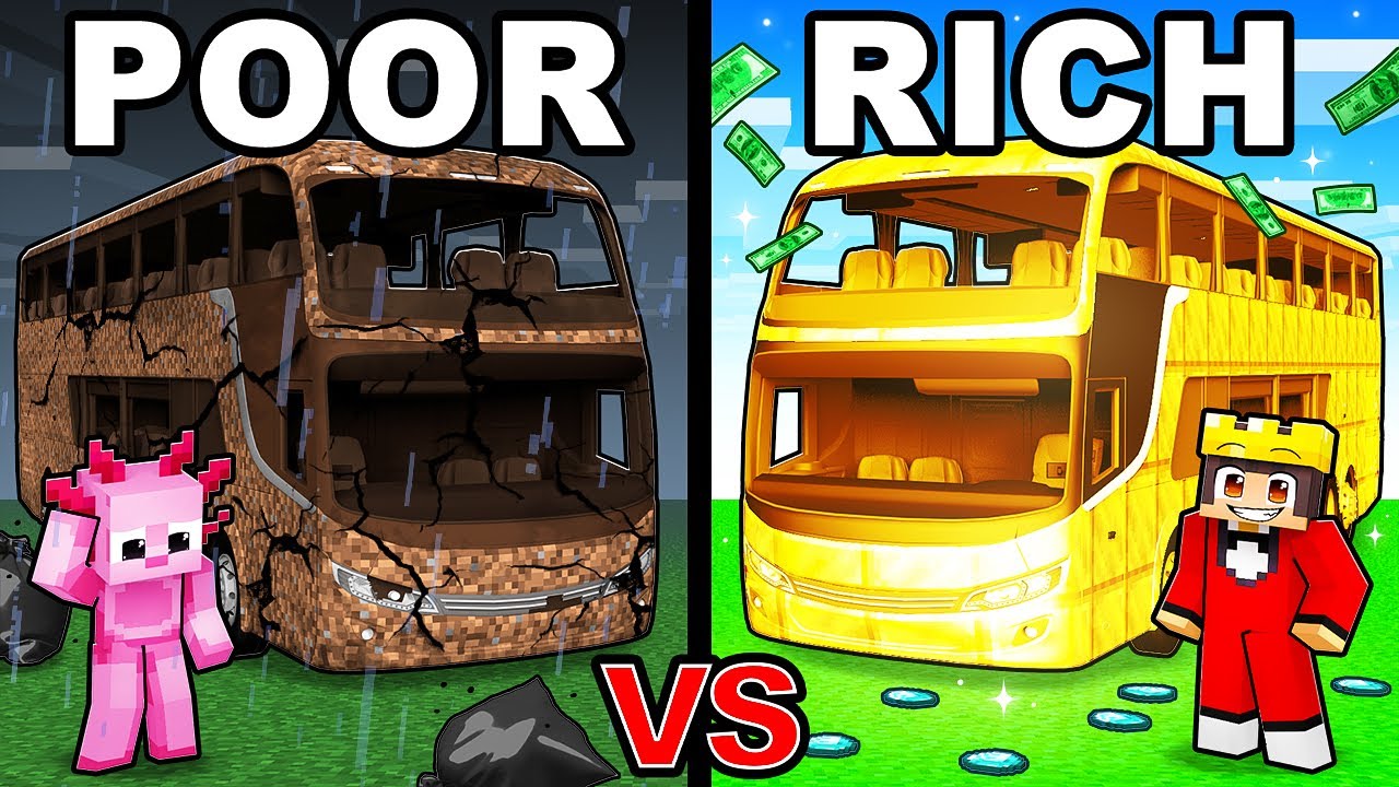 RICH VS POOR BUS Build Battle in Minecraft!