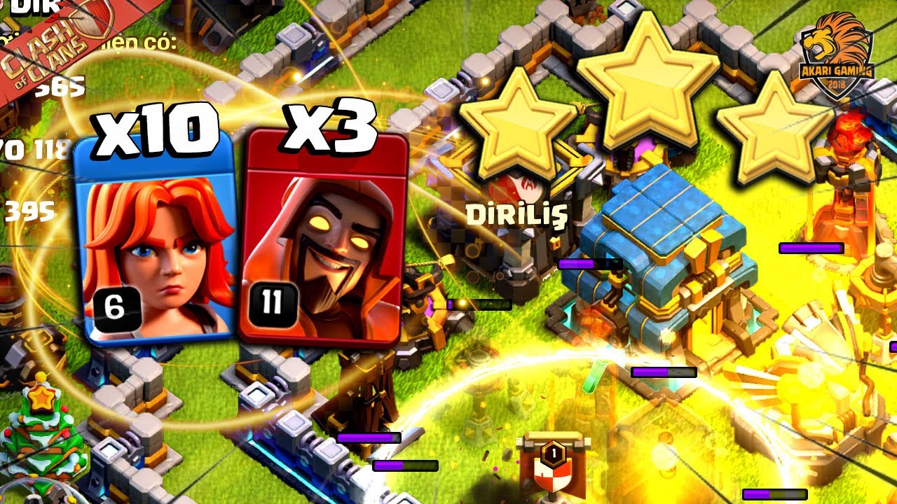 Blizz Valkyrie Combo TH11 Đ&aacute;nh 3 Sao Th12 Cực Kỳ Hiệu Quả Clash of clans | Akari Gaming