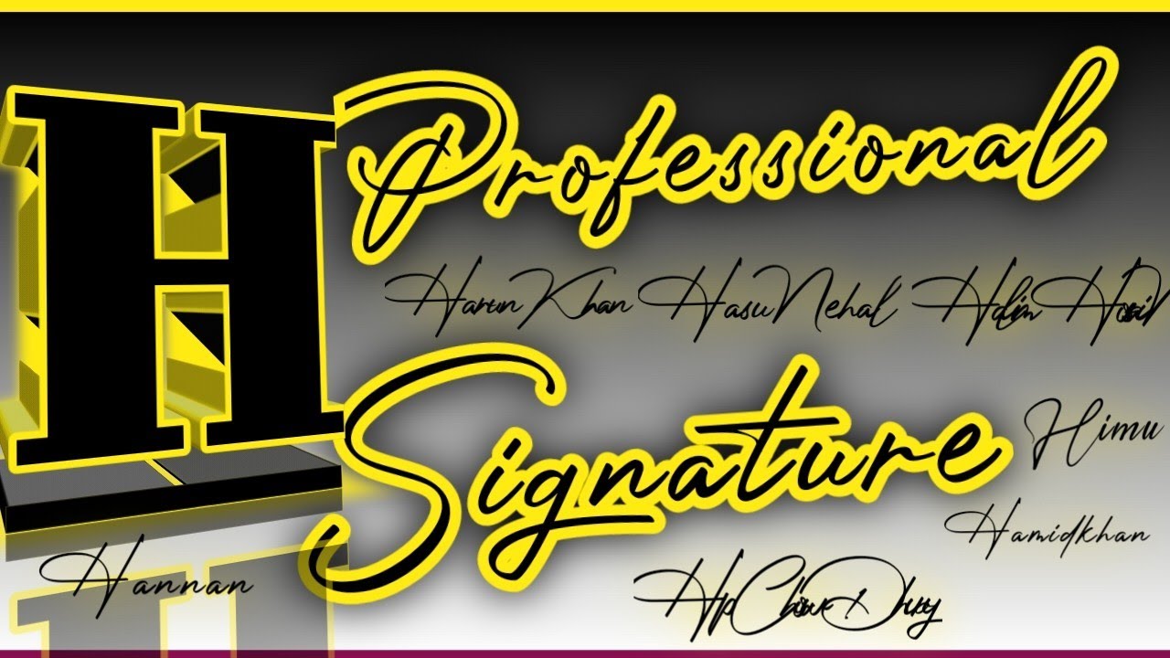 H Signature Style । How to draw professional  Signature for letter 