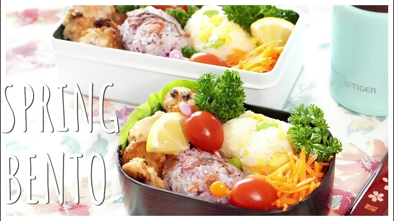 【How to make BENTO Lunch Box】Japanese Spring Bento Box Recipe/the Basic of How to Pack BENTO/春のお花見弁当