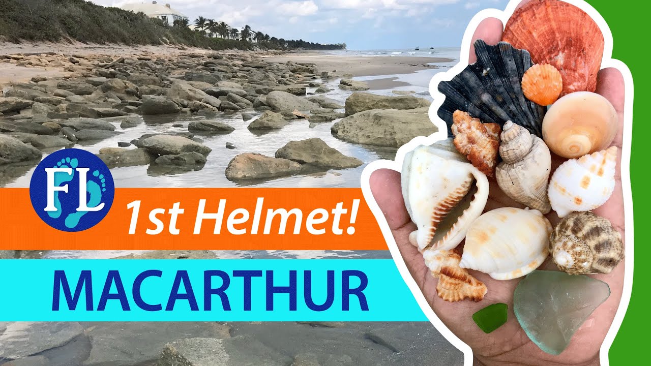Shelling MacArthur Beach! Found my 1st helmet shell ❤️