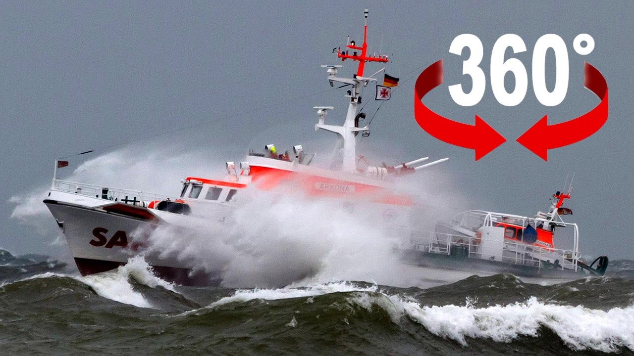 Mit einem Rettungsschiff auf stürmischer See