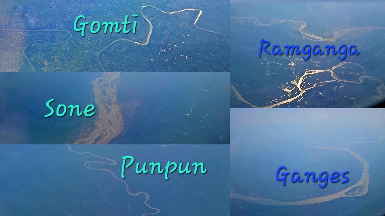 Aerial view of rivers in Bihar and Uttar Pradesh-Punpun Sone Ganges Gomti Ramganga #shorts#ytshorts 
