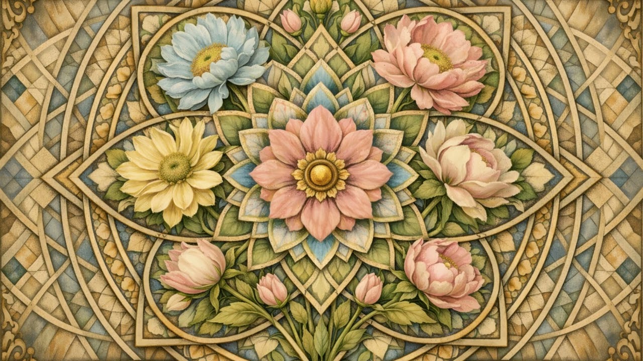 FLORAL MANDALA: VIBRANT-ETHEREAL-ZEN|MANDALAS OIL PAINTING No Music - Background for TV