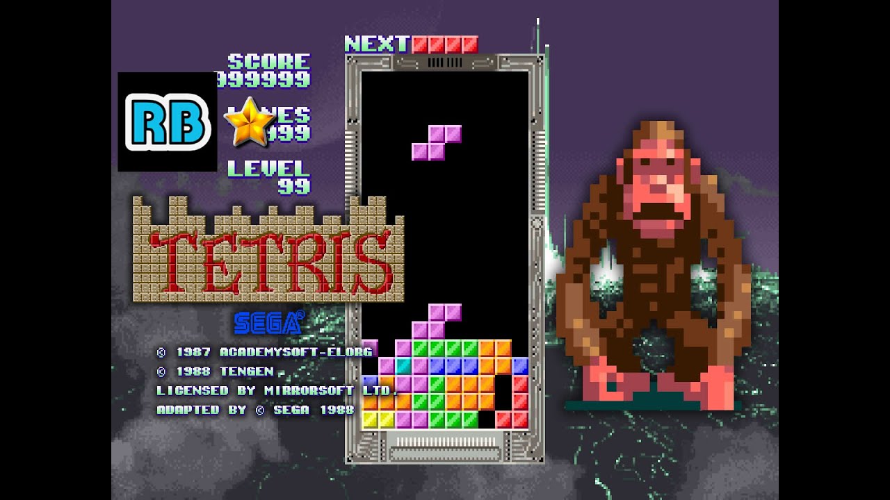 1988 [60fps] Tetris 999999pts Line999 Lv99