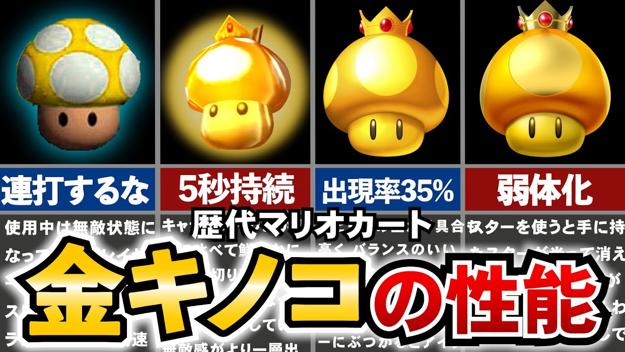 【歴代マリオカート】実はハズレ枠な、マリオカートのパワフルキノコ性能進化の軌跡
