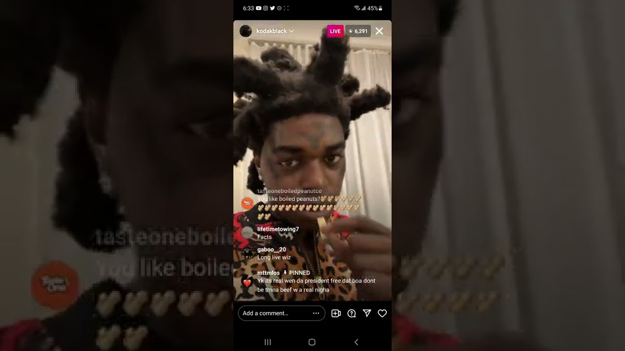 Kodak Black Instagram Live 2/8/2022