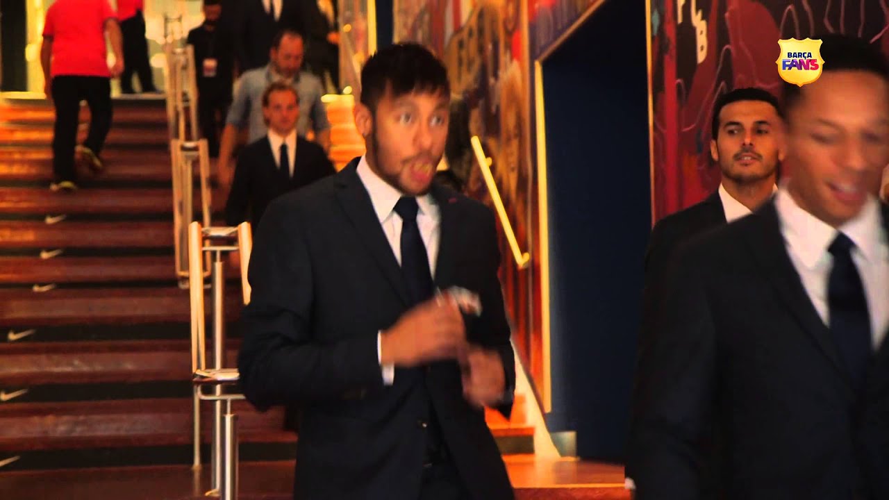 FC Barcelona Getting Ready For Their Official Team Photo 2014/2015