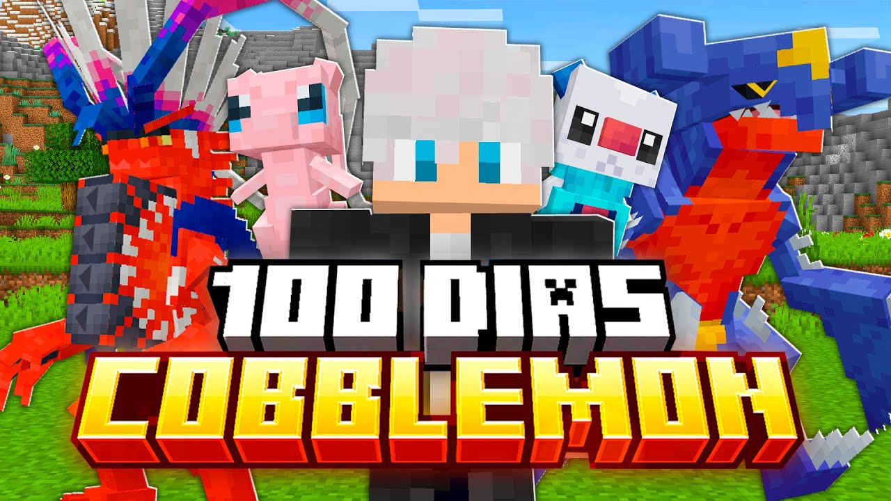 SOBREVIVI 100 DIAS NO MINECRAFT COBBLEMON COM YOUTUBERS!!!