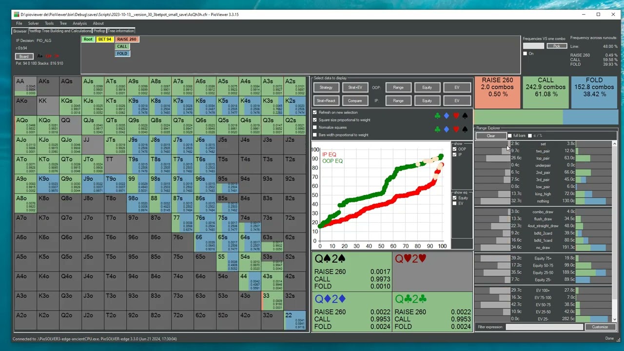 New Browser Layout in PioSolver 3.3