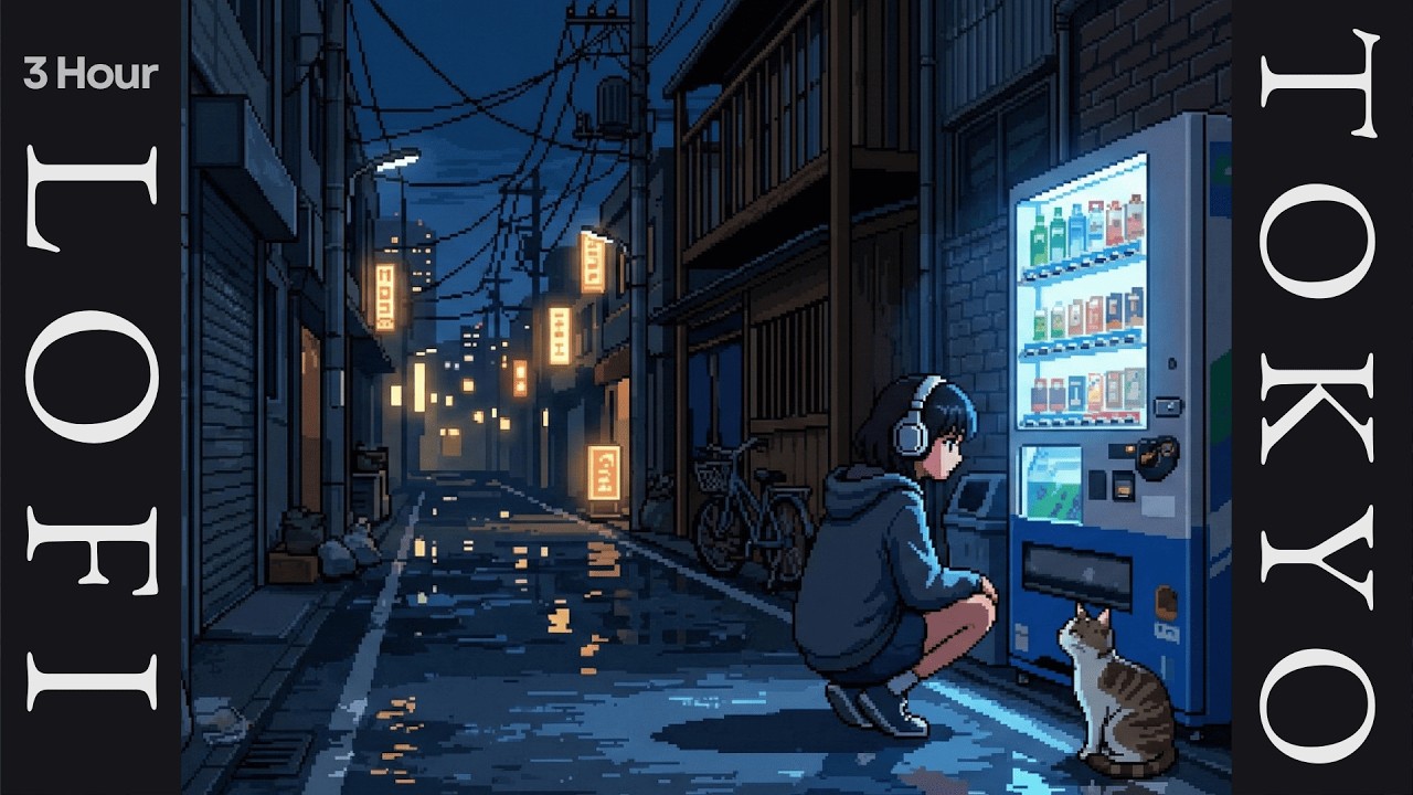 Midnight Refresh Lofi 🥤 Neon Vending Machine | City Night Stillness