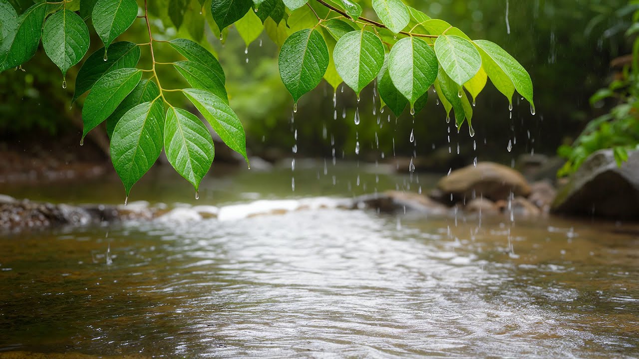 Forest River & Light Rain Sounds 🌲💧🌧️ | Peaceful Nature Ambience for Deep Sleep & Relaxation