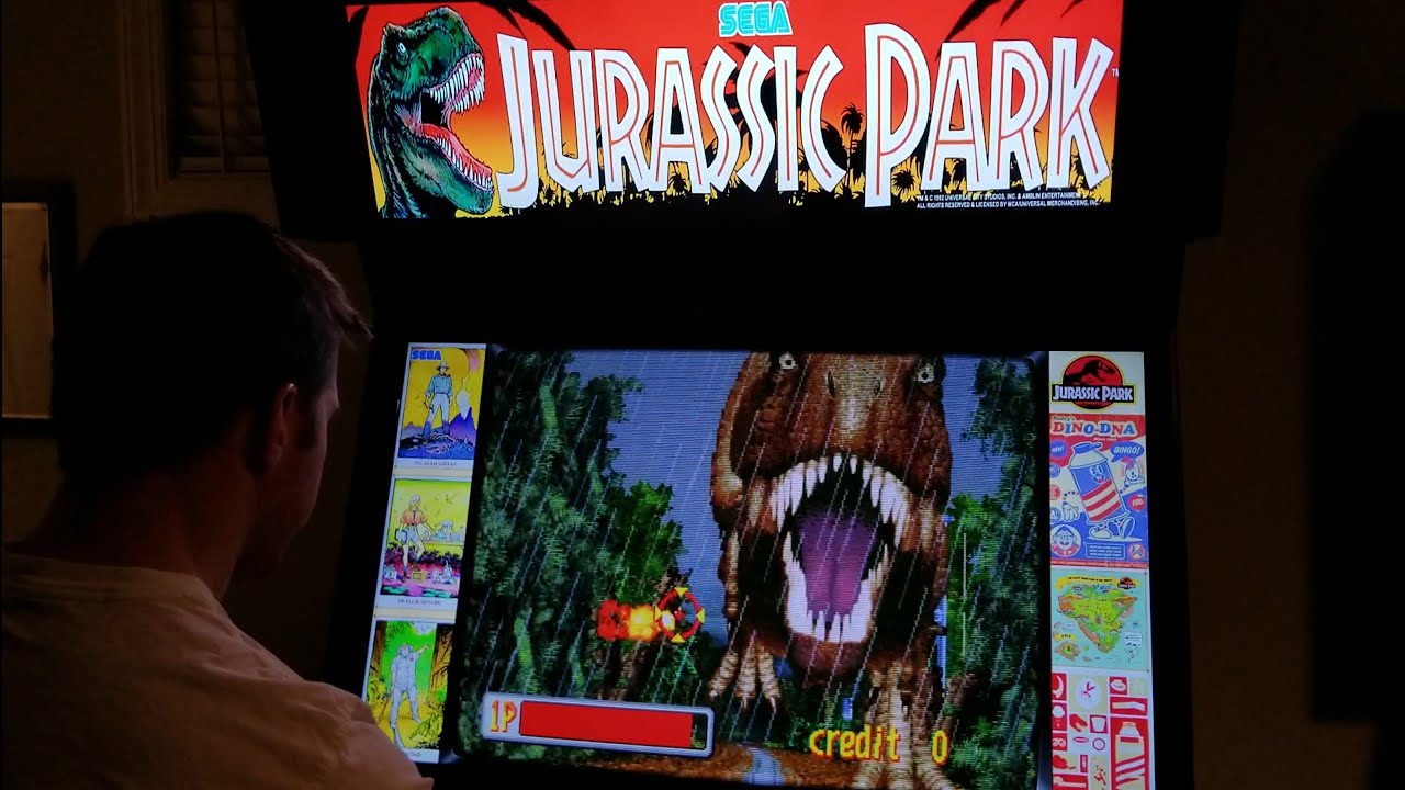 Jurassic Park Arcade Cabinet MAME Playthrough w/ Hypermarquee