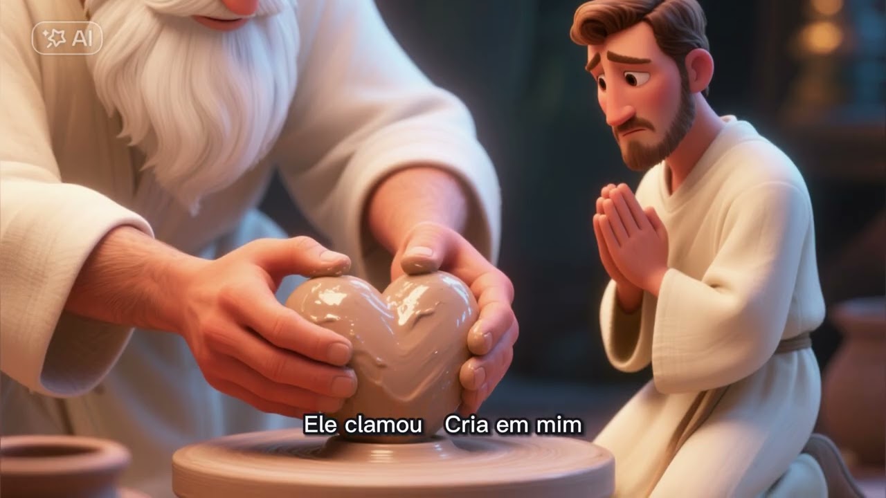 Davi e o Coração Novo! 💧🙏 História Bíblica Infantil (Salmo 51)