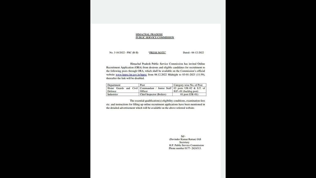 HPPSC LATEST VACANCIES