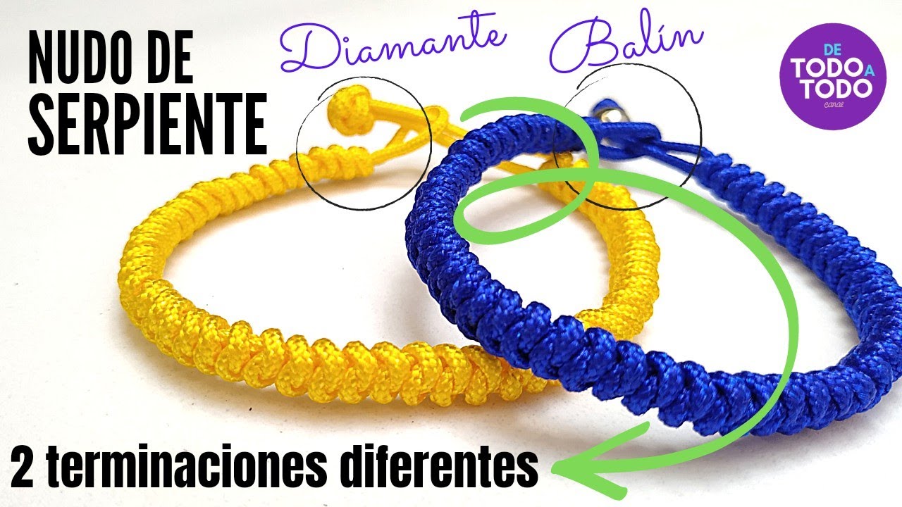 👉Pulsera nudo de SERPIENTE y nudo de DIAMANTE🔹 /👉2 terminaciones/ MACRAMÉ.