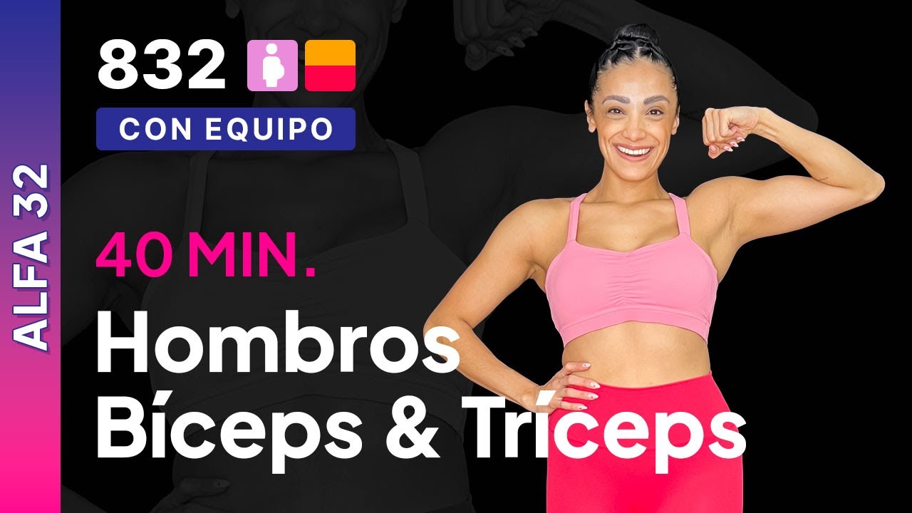 Día 12 Alfa-32 | Bíceps, tríceps & hombros | Rutina de brazos en casa | Rutina con mancuernas