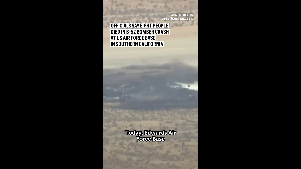 Officials say eight people died in B-52 bomber crash at US Air Force base in Southern California