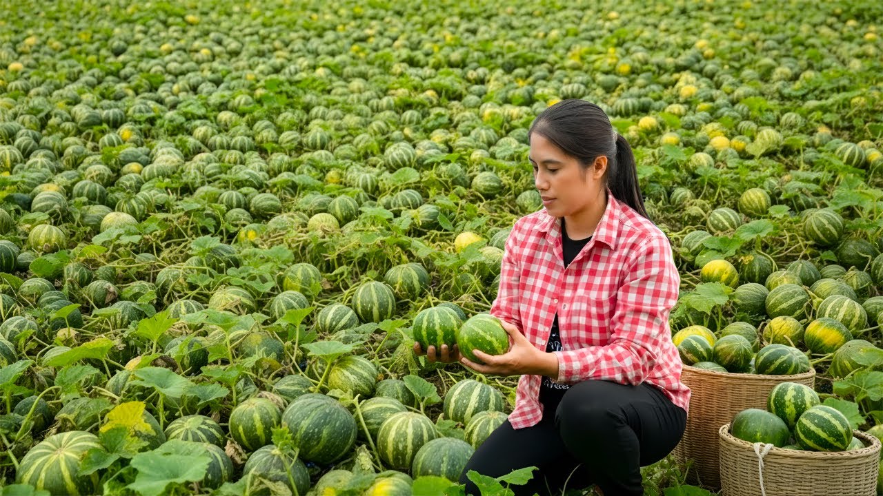 Harvesting pumpkins and roses to sell at the market with my mother-in-law - Delicious family meals