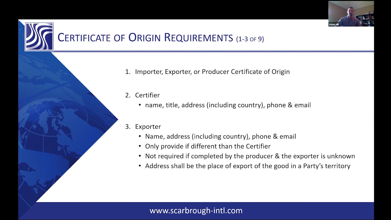 What is the certifier on the USMCA certificate of origin?