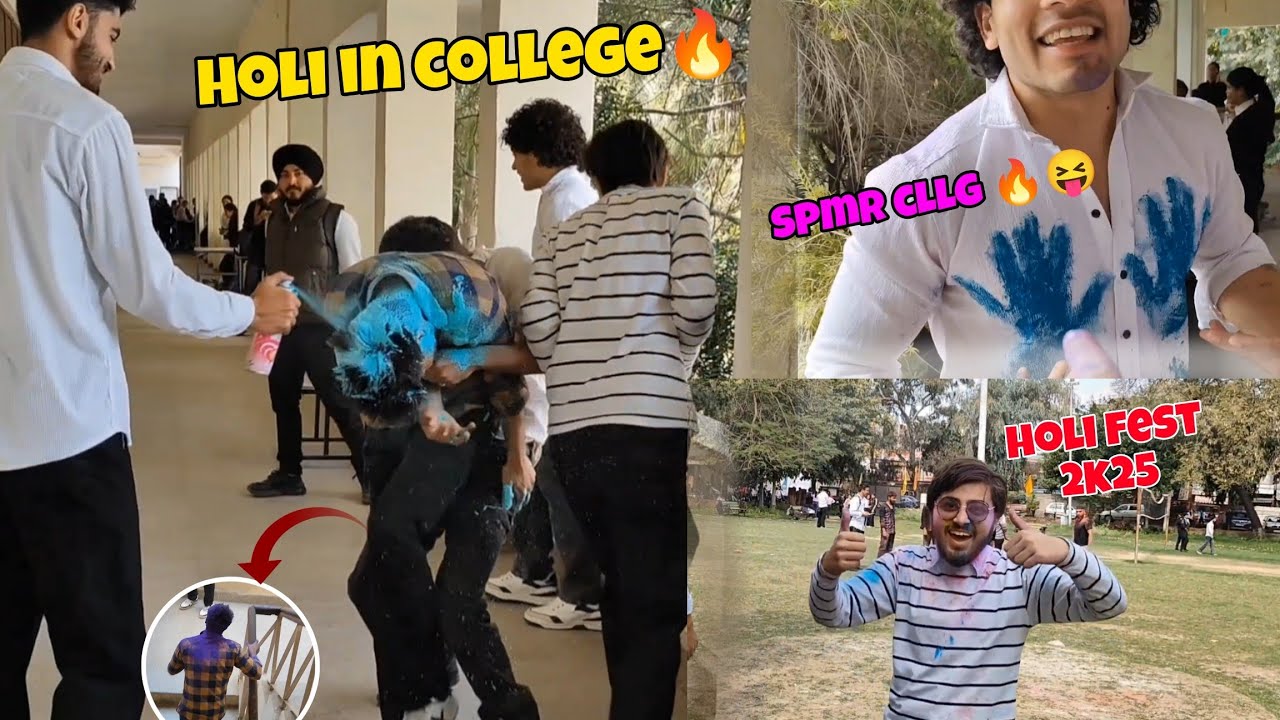 Holi celebrations at SPMR cllg🔥| Last Holi in cllg|| spmr college holi fest 2025🔥🔥| Holi vlog 2025🔥🔥