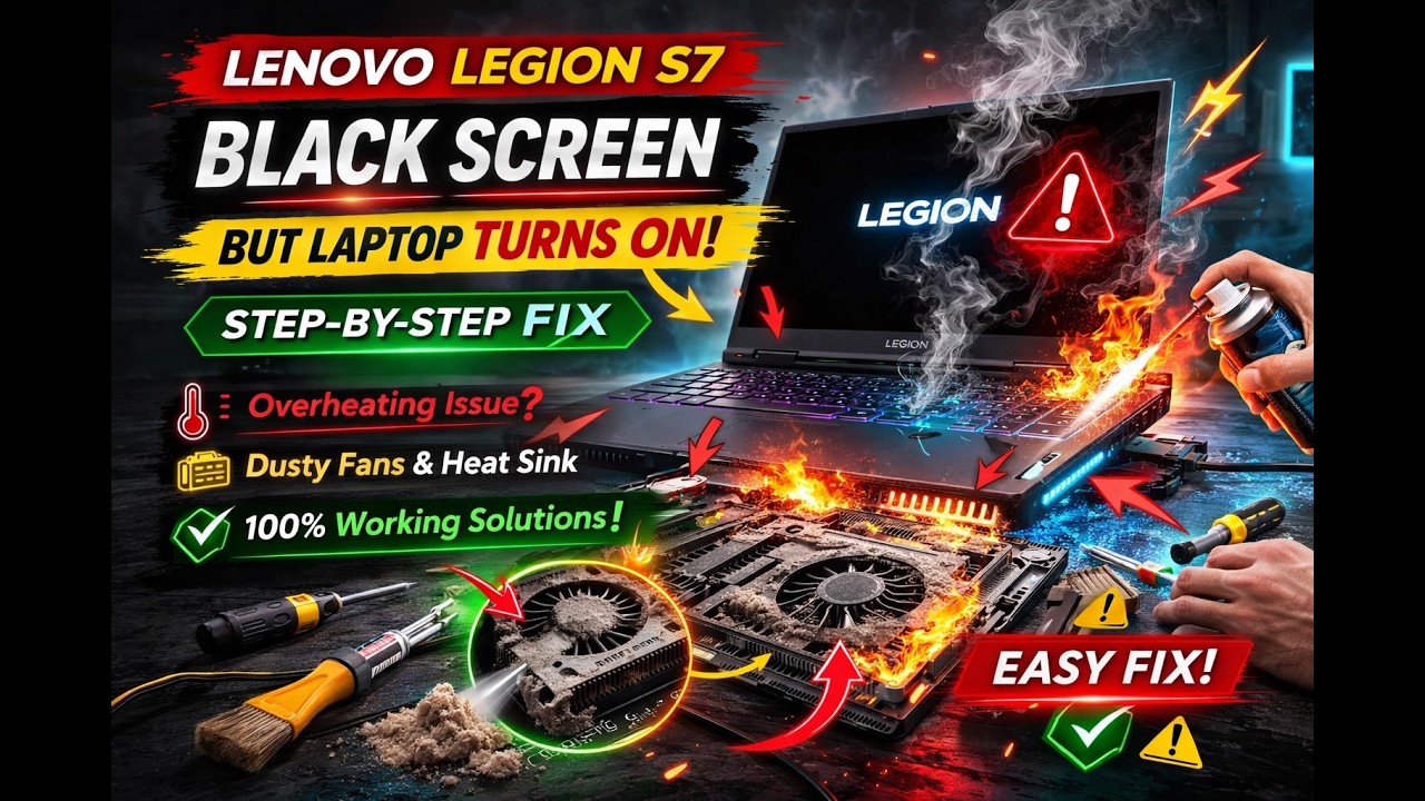 Lenovo Legion S7 Black Screen but Laptop Turns On – Step-by-Step Fix