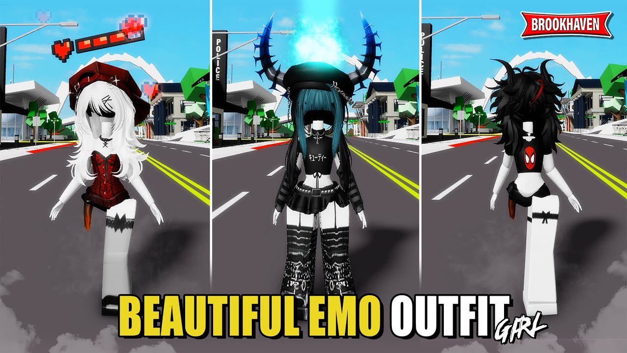 BEAUTIFUL EMO OUTFIT For Girl In Brookhaven ID/CODES - Roblox part 4